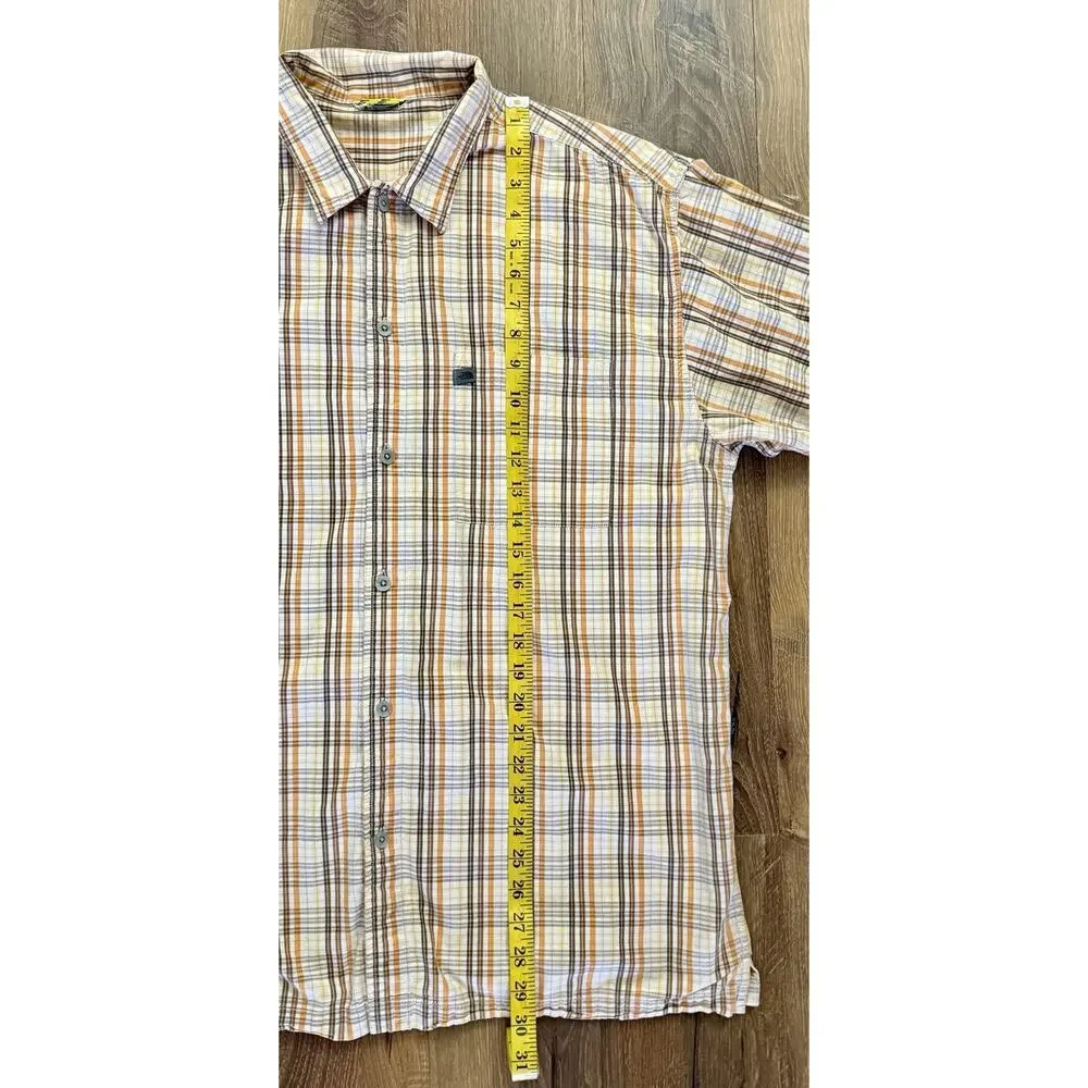 The North Face Men’s Beige Multi Color‎ Plaid Short Sleeve Button Down Size XL